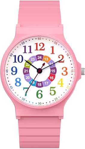 TENOCK Kids Analog Watch Boys Girls, 30M Waterproof, Sports Watch for Boys, Easy to Read Children's Thin Dial Wrist Watches with Soft Band, for Ages 5-15 Kids Great Birthday Gifts