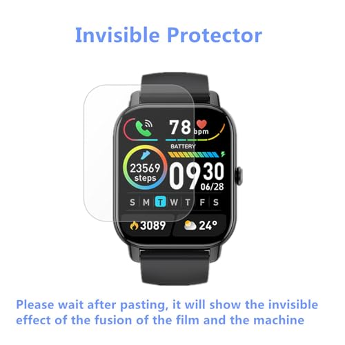 Aemus Screen Protector Compatible for Quican, Tensky ID208 PLUS Smartwatch (6 Pack) Clear TPU Film Compatible for Mindimp P66D P114 P125 Smart Watch 1.85"