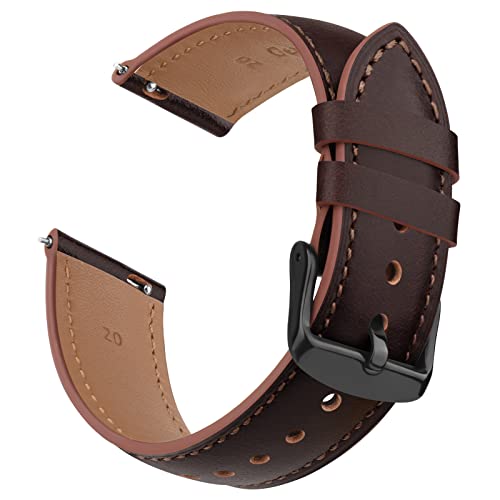 20mm Leather Band for Timex Expedition Bands, Soft Leather Replacement Band for Timex Men's Expedition Scout 40mm 43mm/Expedition Acadia 40mm/Digital CAT 39mm/Field 43mm/Rugged Core Analog Watch (Vintage Brown)
