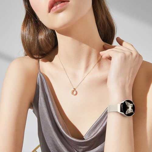 SNBLK Slim Metal Magnetic Bands Compatible with Galaxy Watch 7 Band 6 5 4 FE 40mm 44mm/6 Classic/Active 2/5 Pro/3, 20mm Milanese Stainless Steel loop Mesh Strap for Samsung Watch 7 Bands for Women