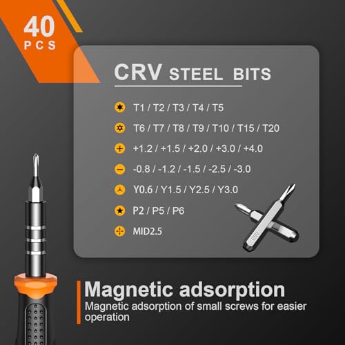 JOREST Small Precision Screwdriver Set with Torx Triwing Phillips, Mini Repair Tool Kit for Macbook, Computer, Laptop, PC, iPhone, PS5, Xbox, Switch, Glasses, Watch, Ring Doorbell, Electronics