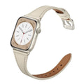 XCCYBTT Slim Leather Bands Compatible with Apple Watch Band 42mm 41mm 40mm 38mm, Genuine Leather Replacement Strap for iWatch Series 11/10/9/8/7/6/5/4/3/2/1 SE 3/2/1 Women, Starlight/Starlight