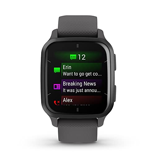 Garmin Venu® Sq 2 GPS Smartwatch - AMOLED Display, All-Day Health Monitoring, Long Battery Life, Activity & Heart Rate Tracker, Slate and Shadow Gray