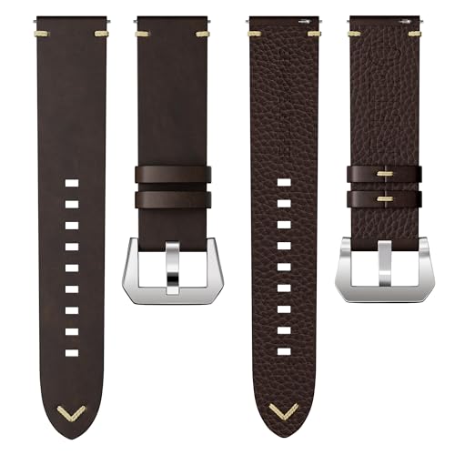 RBIPO Leather Watch Band, Quick Release Oil Wax Leather Watch Strap, with Stainless Steel Buckle 20mm 22m 24mm