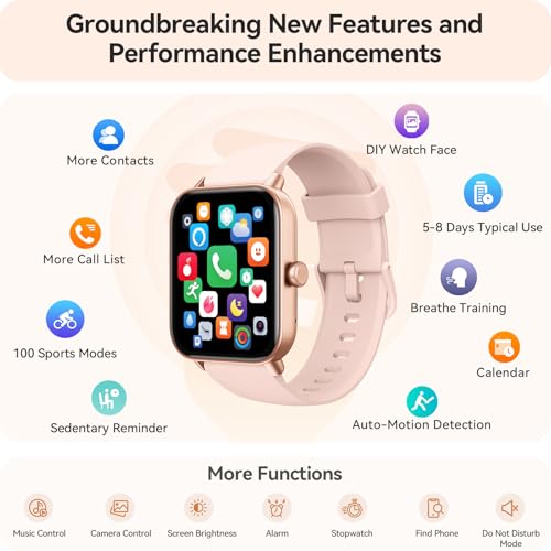 Smart Watch for Women Android & iPhone, Alexa Built-in, IP68 Waterproof Activity Fitness Tracker with Bluetooth Call (Answer/Make), 1.8" Smartwatch with Heart Rate/SpO2/Sleep Monitor, 100+ Sports Mode