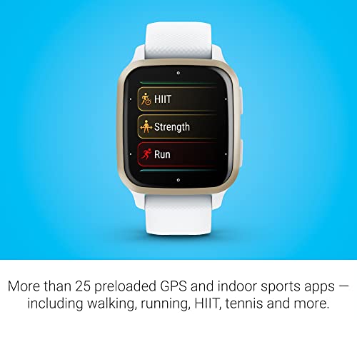 Garmin Venu® Sq 2 GPS Smartwatch, All-Day Health Monitoring, Long-Lasting Battery Life, AMOLED Display, Cream Gold and White (Renewed)
