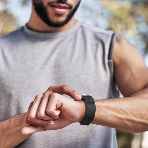 20mm Nylon Band Compatible with Garmin Vivoactive 5 Watch Bands,Soft Quick Release Strap Breathable for Vivoactive 3/Vivoactive 6/Venu Sq/Sq 2/Sq Music/2 Plus,Approach S50/S40/S44/S70 42mm Women Men