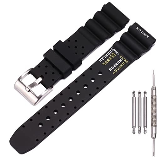MCXGL 20mm Soft Silicone Strap compatible with Citizen Hyper Aqualand Duplex Promaster Men's Dive Watch Band waterproof wristband watches Accessories