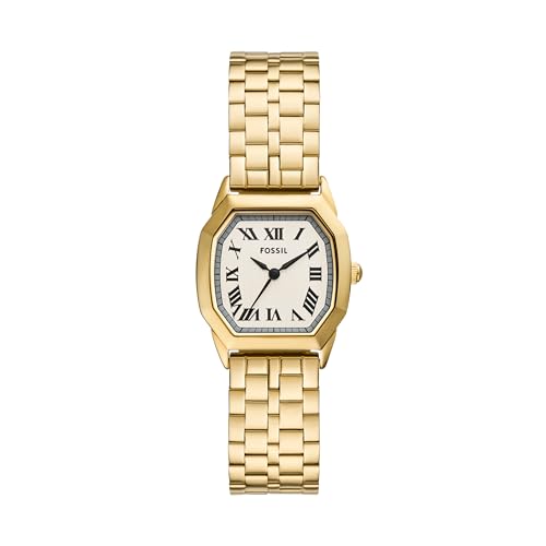 Fossil Women's Watch, Harlow Three-Hand Gold Stainless Steel Bracelet Watch for Women