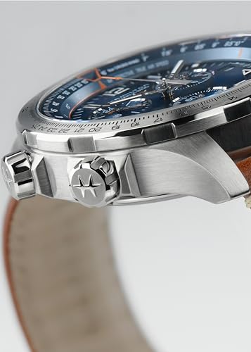 Hamilton Khaki Aviation X Quartz Men's Watch, 46mm Stainless Steel Case, Swiss Made, Blue Dial Analog Wrist Watch for Men, 100m Waterproof, Sapphire Crystal, Cow Leather Strap