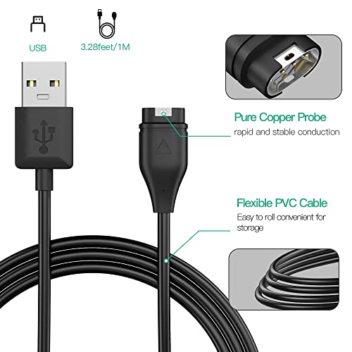 AWINNER Compatible for Garmin Watch Charger Cable (2 Pack)