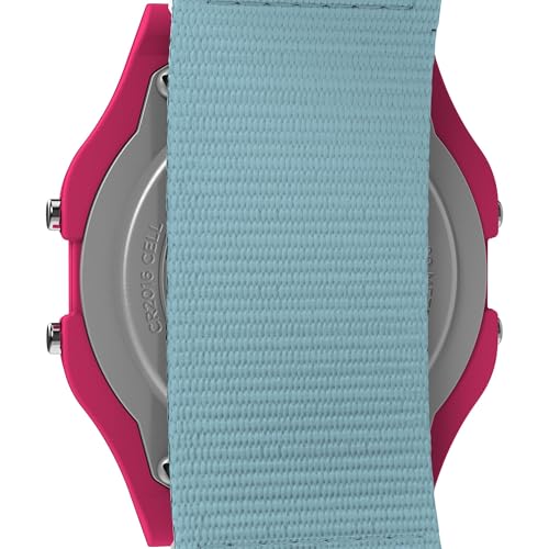Timex Men's Classical Digital 36mm Watch - Blue Strap Digital Dial Pink Case