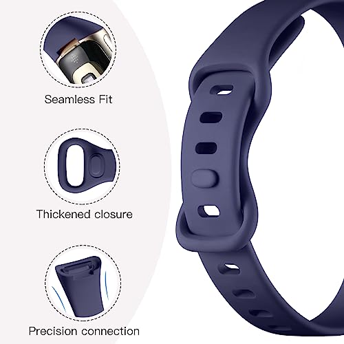Maledan 8 Pack Band Compatible with Fitbit Charge 5 Bands/Charge 6 Bands for Women Men, Soft Silicone Adjustable Sport Slim Waterproof Replacement Wristband for Fitbit Charge 6 & 5 Fitness Tracker