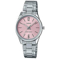Casio LTP-V005D-4B Women's Standard Stainless Steel Pink Dial 3-Hand Analog Watch