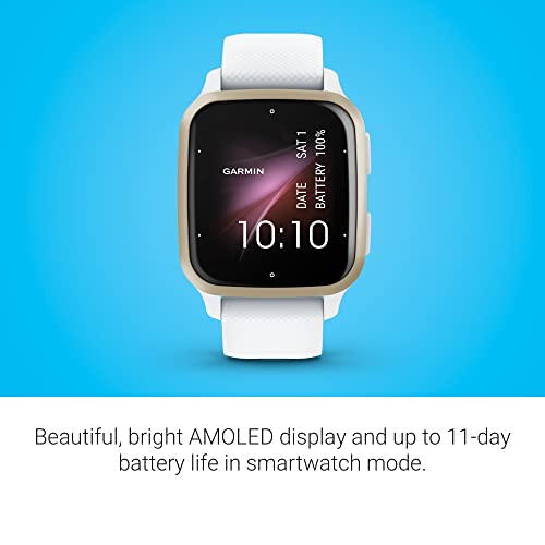 Garmin Venu® Sq 2 GPS Smartwatch, All-Day Health Monitoring, Long-Lasting Battery Life, AMOLED Display, Cream Gold and White (Renewed)