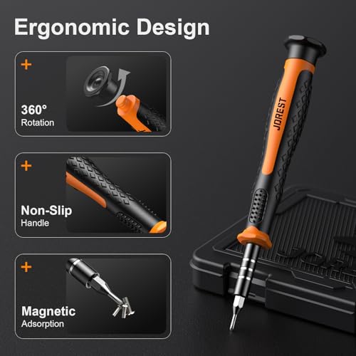 JOREST Small Precision Screwdriver Set with Torx Triwing Phillips, Mini Repair Tool Kit for Macbook, Computer, Laptop, PC, iPhone, PS5, Xbox, Switch, Glasses, Watch, Ring Doorbell, Electronics