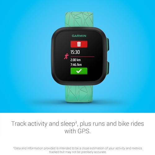 Garmin Bounce™, Kids Smartwatch, Two-Way Text and Voice Messaging, Location Tracking, Green Burst