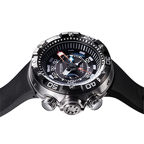Citizen Men's Eco-Drive Promaster Sea Aqualand Depth Meter Watch in Stainless Steel with Black Polyurethane strap, Black Dial (Model: BN2029-01E)