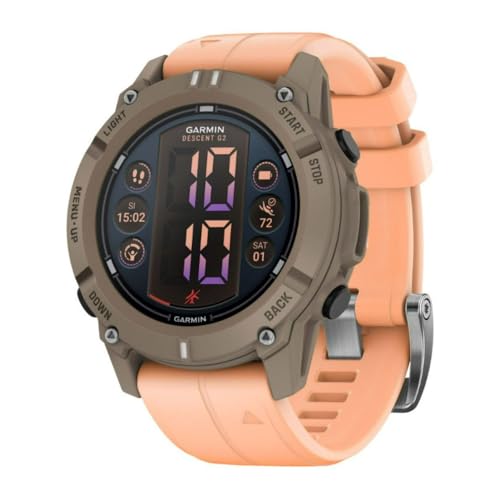 Garmin® Descent™ G2, Watch-Style Dive Computer, Bright AMOLED Display, Multiple Dive Modes, Health and Wellness Features, Paloma with Shell Pink Band