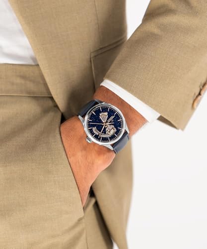 Hamilton Jazzmaster Automatic Mens Watch, 42 Stainless Steel Case, Swiss Made, Blue Dial Analog Wrist Watch for Mens, 50 Meters Water resitance, Sapphire Crystal, 3-Hand Movement, Leather Strap