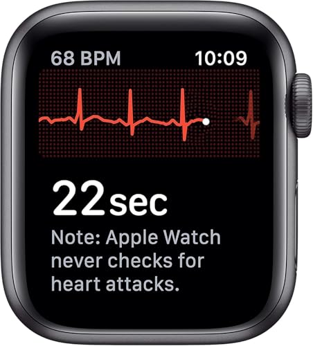 Apple Watch Series 4 (GPS + Cellular, 44MM) - Space Black Aluminum Case with Black Sport Band (Renewed)