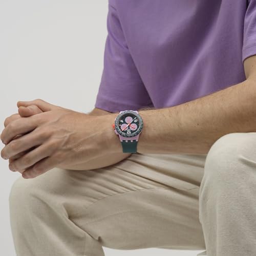 Swatch Unisex Casual Watch Green Polymer Quartz Moment of Rose