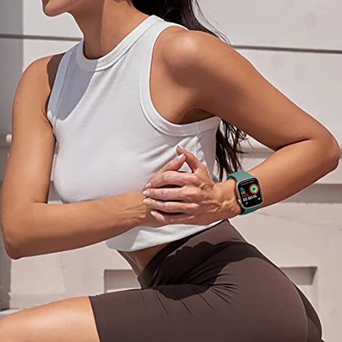 Maledan Compatible with Apple Watch Band 38mm 40mm 41mm 42mm 44mm 45mm 46mm 49mm Women Men, 6 Pack Silicone Sport Strap Compatible for Apple Watch Bands iWatch Series 11 10 9 8 7 6 5 4 3 2 1 SE Ultra