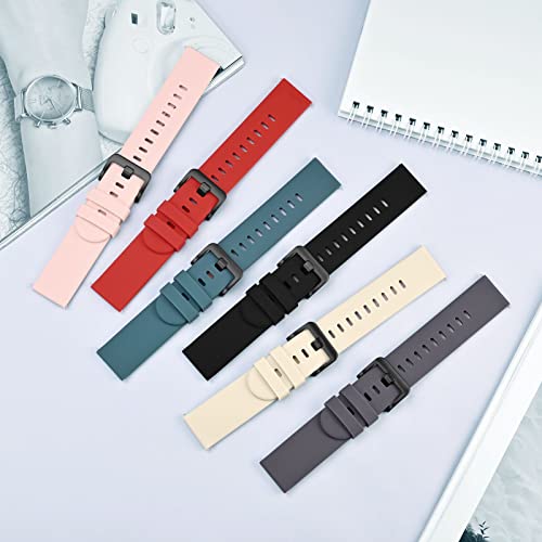 BISONSTRAP Silicone Watch Bands, Slim Watch Straps with Quick Release, 20mm, Black with Black Buckle