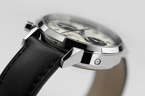 Hamilton American Classic Automatic Men's Watch, 40mm Stainless Steel Case, Swiss Made, White Dial Analog Wrist Watch for Men, 100m Waterproof, Sapphire Crystal, Cow Leather Strap