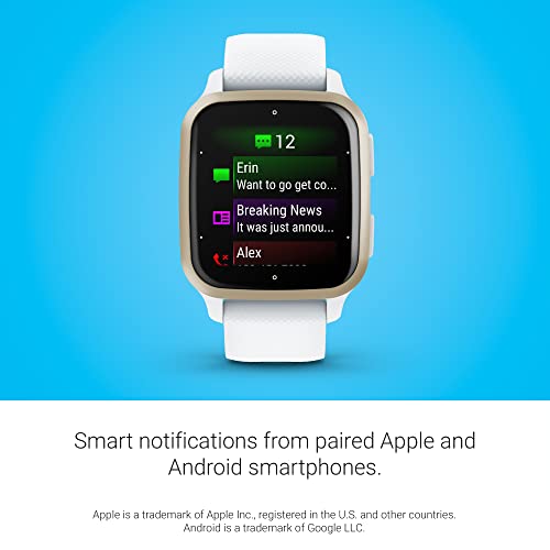 Garmin Venu® Sq 2 GPS Smartwatch, All-Day Health Monitoring, Long-Lasting Battery Life, AMOLED Display, Cream Gold and White (Renewed)