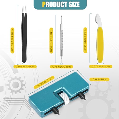 Gusxmioi Watch Battery Replacement Tool Kit – Adjustable Case Opener, Watch Band Strap Remover & Pry Back Case Opener, Removal Install Repair Tool for Watch Bands