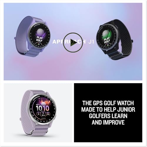 Garmin Approach® J1, Junior Golf Watch with GPS, Bright and Colorful Display, Tee-Off Guidance, Essential Features for Learning and Improving, Lilac
