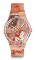 Swatch New Gent Unisex Casual Watch Polymer Brown Quartz Water Resistant Riding THE Clouds
