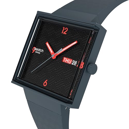 Swatch Unisex Casual Watch Grey Bioceramic Quartz Squared Off