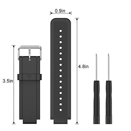 Meifox Compatible with Garmin Vivoactive Band,Solf Silicone Wristband Replacement Bands for Garmin Vivoactive Watch(Black)