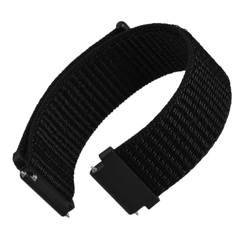 WOCCI 20mm Adjustable Nylon Watch Band, Quick Release Sport Loop Strap (Black)
