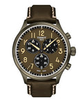 Tissot Mens Tissot Chrono XL 316L Stainless Steel case with Khaki PVD Coating Quartz Watches, Khaki, Leather, 22 (T1166173609200)