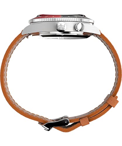 Timex Men's Waterbury 39mm Watch - Tan Strap Black Dial Stainless Steel Case