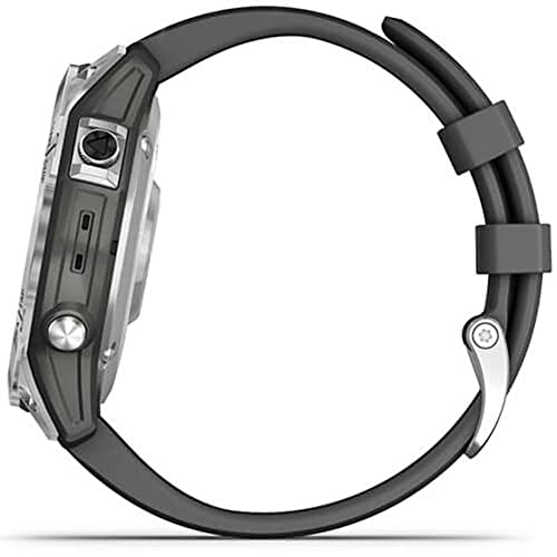 Garmin 010-02540-00 Fenix 7 Smartwatch Silver with Graphite Band Bundle with 2 YR CPS Enhanced Protection Pack (Renewed)