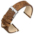 ANNEFIT Quick Release Watch Bands, Italian Vintage Leather Replacement Strap for Men and Women, Band Width 20mm (Saddle Brown)