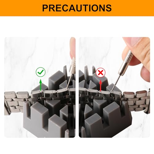 Xaumsa Watch Link Removal Kit, All Metal Watch Strap Link Removal, Sizing Kit with Pin Punches, Extra Pins, Hammer for Watch Band Strap Adjustment