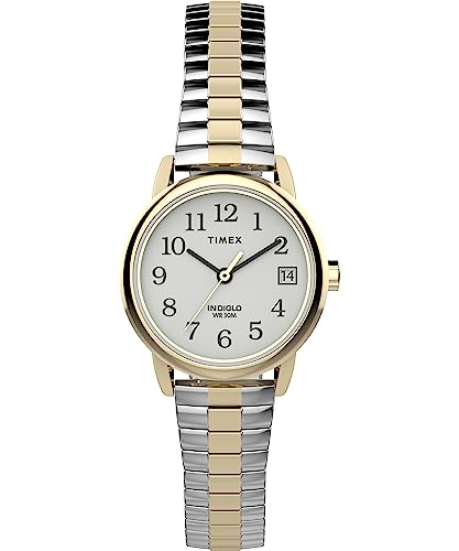 Timex Women's Easy Reader Classic 25mm Watch - Two-Tone Expansion Band White Dial Gold-Tone Case