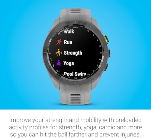 Garmin Approach S70 (Gray, 42mm) Golf GPS Smartwatch PlayBetter Bundle