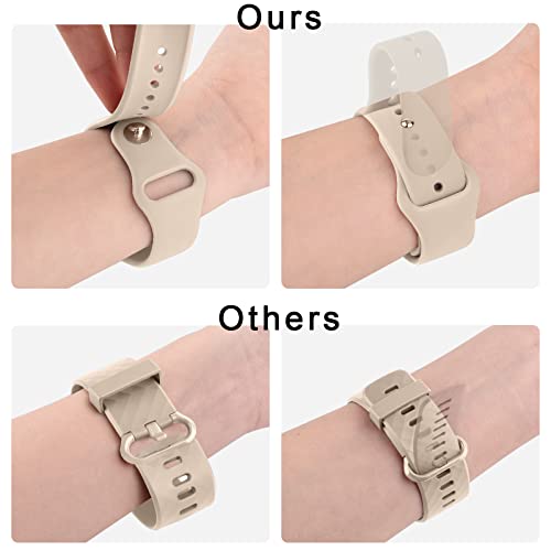 Meliya Silicone Watch Bands, 20mm 22mm Quick Release Soft Sport Replacement Watch Strap for Women Men (22mm, Starlight+Milk Tea+Violet Smoke)