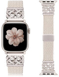 TOYOUTHS Braided Magnetic Band Compatible with Apple Watch Bands 42/41/40/38mm Women Men, Dressy Celtic Metal Fancy Stretchy Elastic Bracelet Strap for iWatch Series 11 10 9 8 7 6 5 4 SE 3 2 1