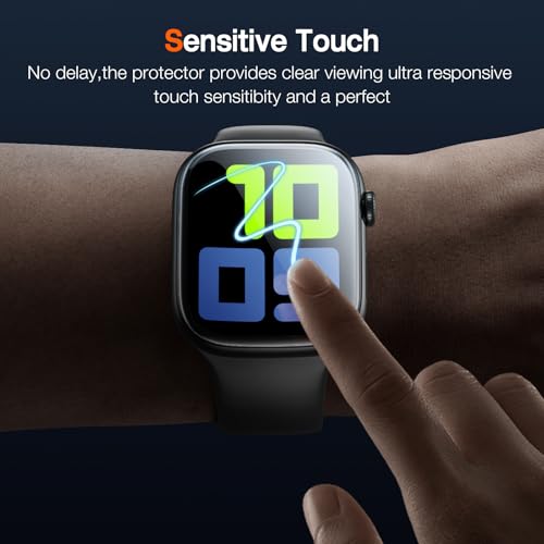 EGV 4 Pack for Apple Watch Series 11 Screen Protector 46mm [Auto Install Box] [0 Bubbles] HD Ultra-thin Soft TPU Film for 46mm Apple Watch Series 10 Screen Protector, Anti-Scratch Max Coverage