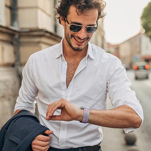 YGTIECS Soft Metal Bands Compatible with Galaxy Watch 7 Band 6 5 4 FE Active 2 40mm/44mm, 20mm Stainless Steel Milanese Strap for 6 Classic/5 Pro 45mm/4 Classic, for Samsung Watch Bands Women Men