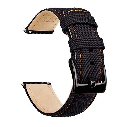Ritche Christmas Gift 18mm Sailcloth Wristbands Watch Strap, Quick Release Sailcloth Watch Band Padding Design Watch Bands for Men Women, White Elephant Gifts, Stocking Stuffers for Men
