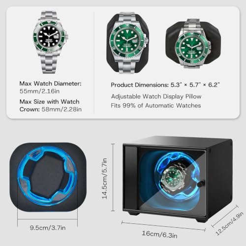Cevale Single Watch Winder Watches,Premium Anodized Aluminum Watch Winders