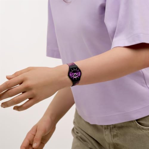 Swatch Skin Unisex Casual Watch Biosourced Black Quartz Water Resistant Paradise Bloom